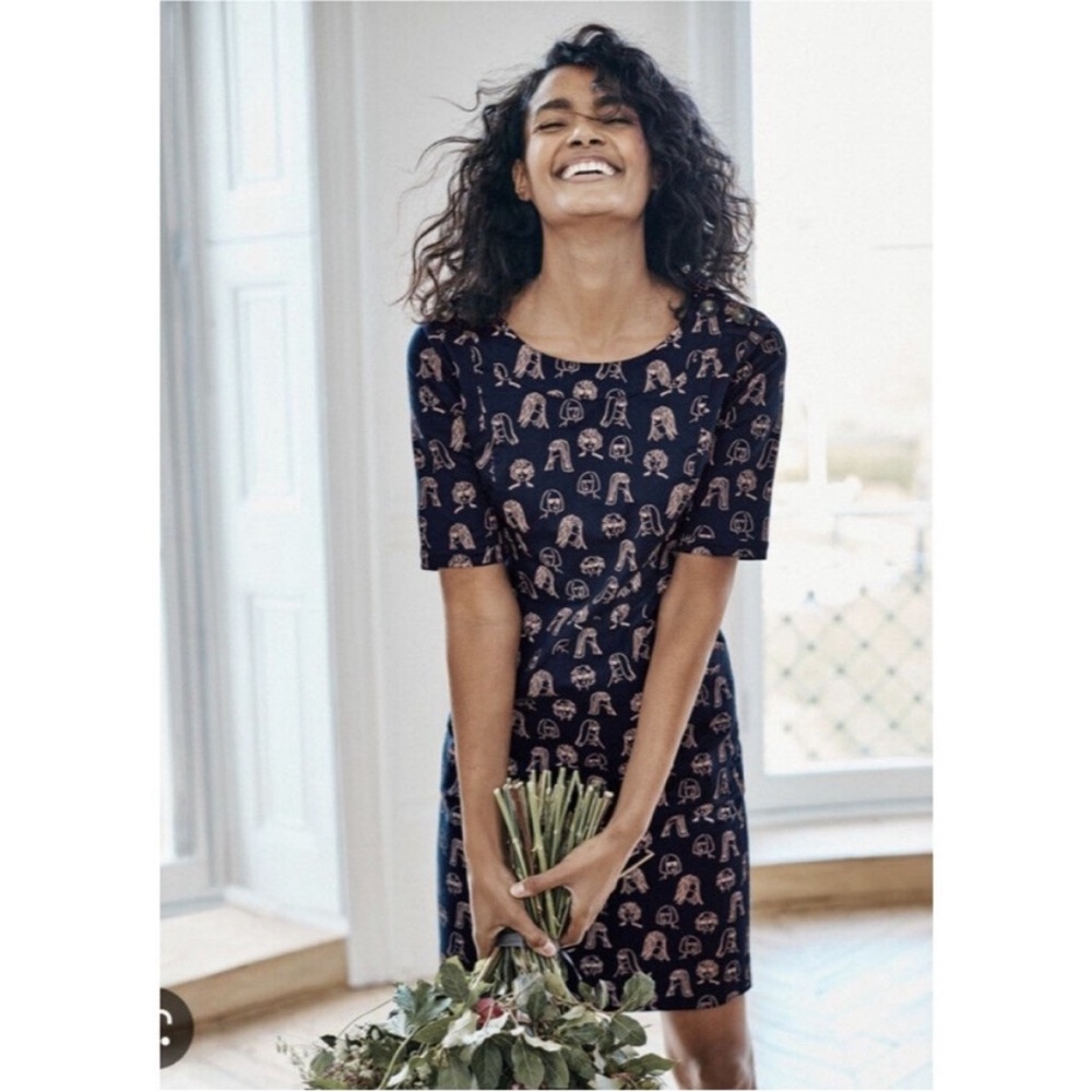 Boden Iona Navy Chit Chat Shift Dress